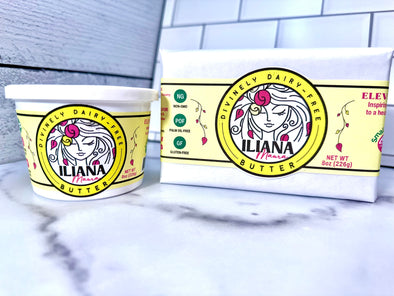 Iliana Maura Divinely Dairy-Free Butter | 8 oz Tubs | 100% Plant-Based Butter | Palm Oil-Free